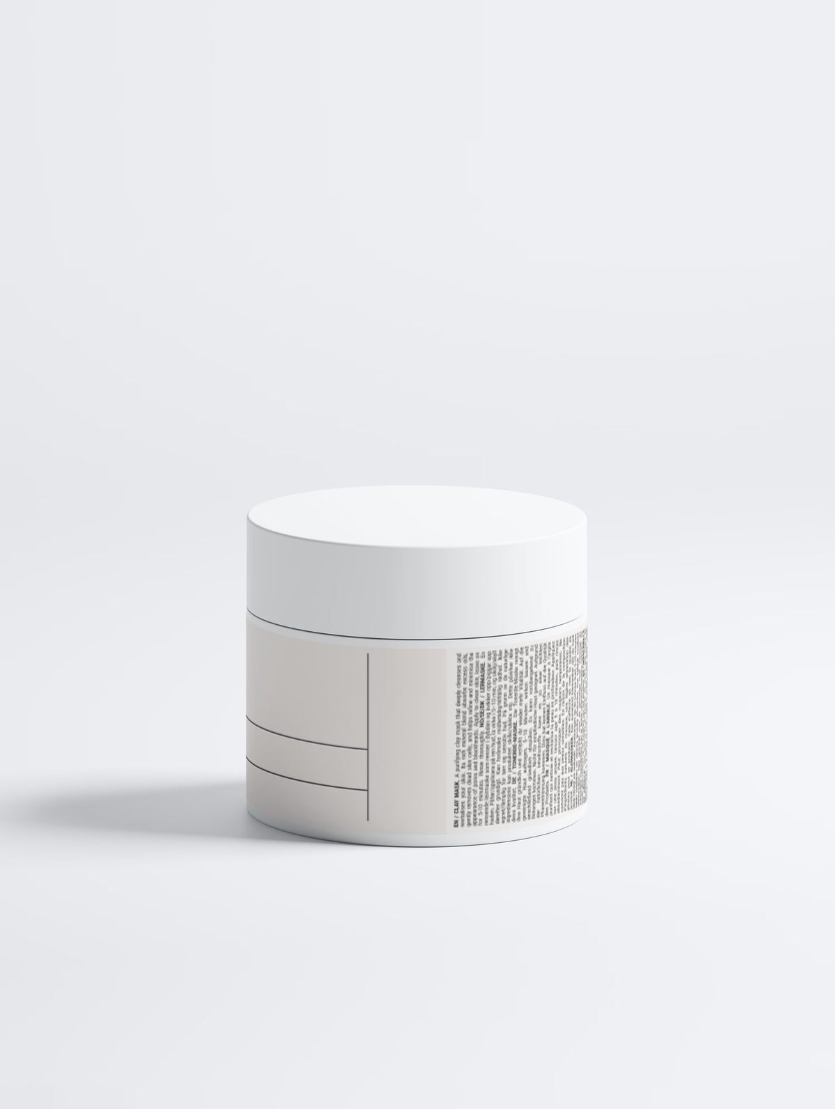 Clean Nordic packaging of the Novapuro clay mask featuring natural white and green clays.