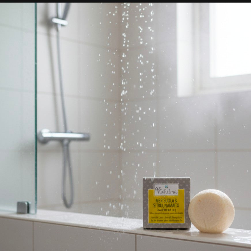 Vuohelma Shampoopala: Merisuola & Sitruunamaito