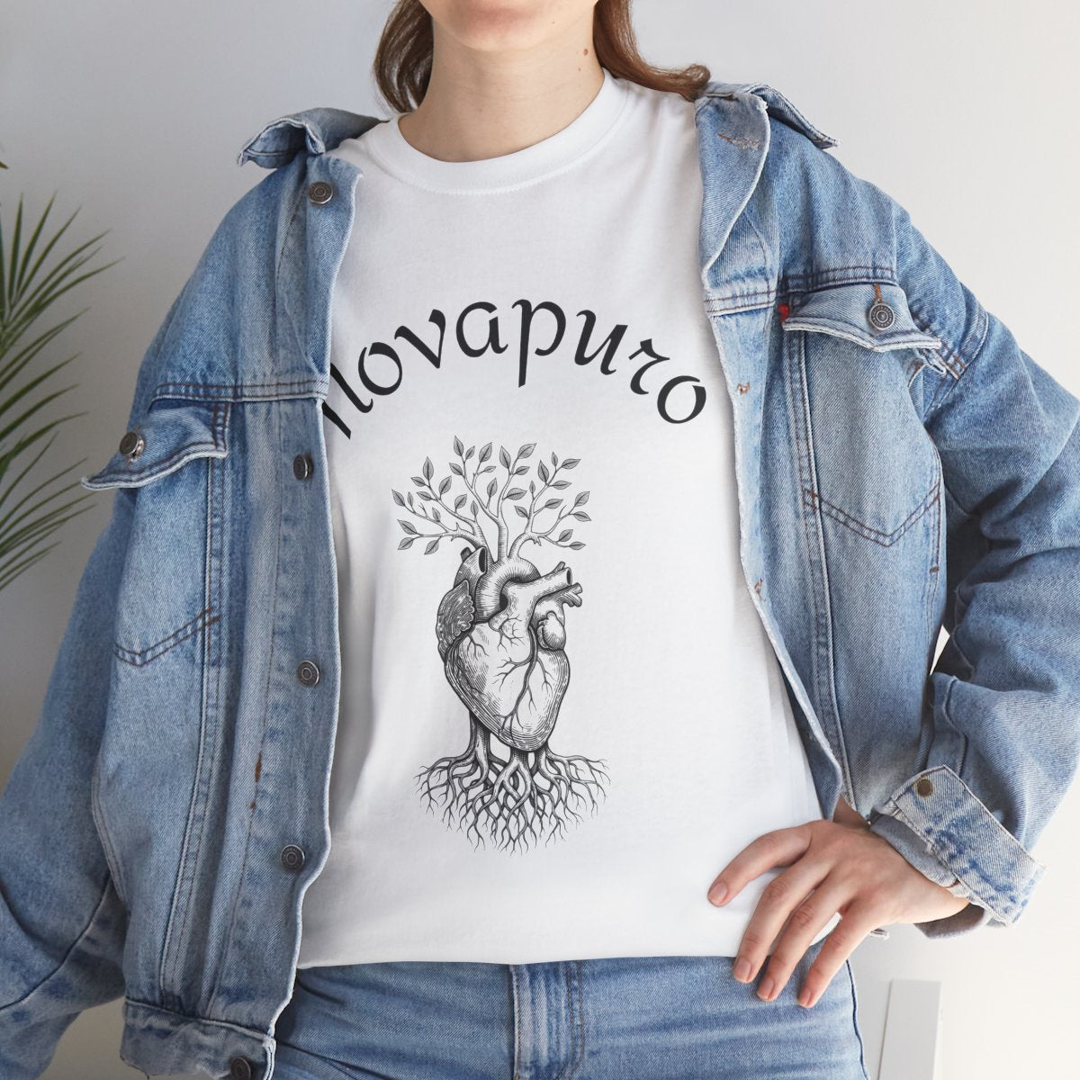 Novapuro "Elämänjuuri" Graafinen Puuvillapaita