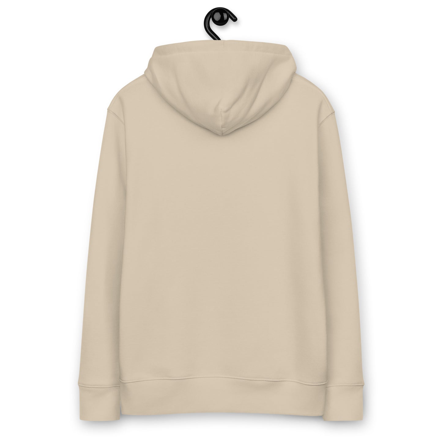 Back view of the eco-friendly Novapuro heavyweight organic cotton hoodie in sand.