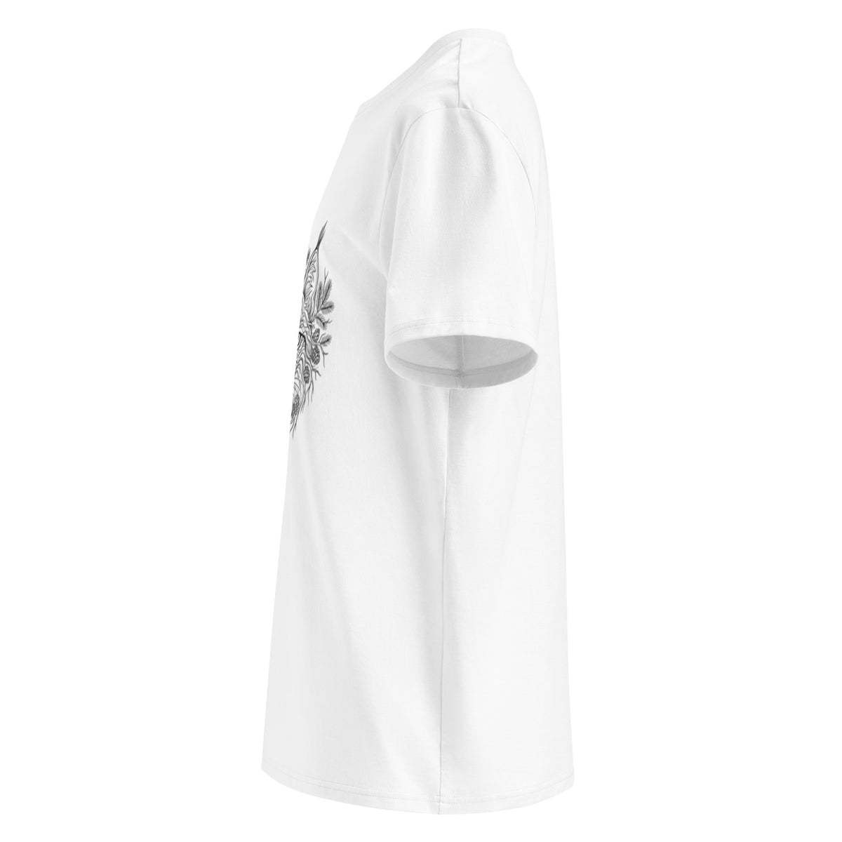 Back view of the premium unisex organic cotton graphic tee, designed for durable and comfortable sustainable fashion.