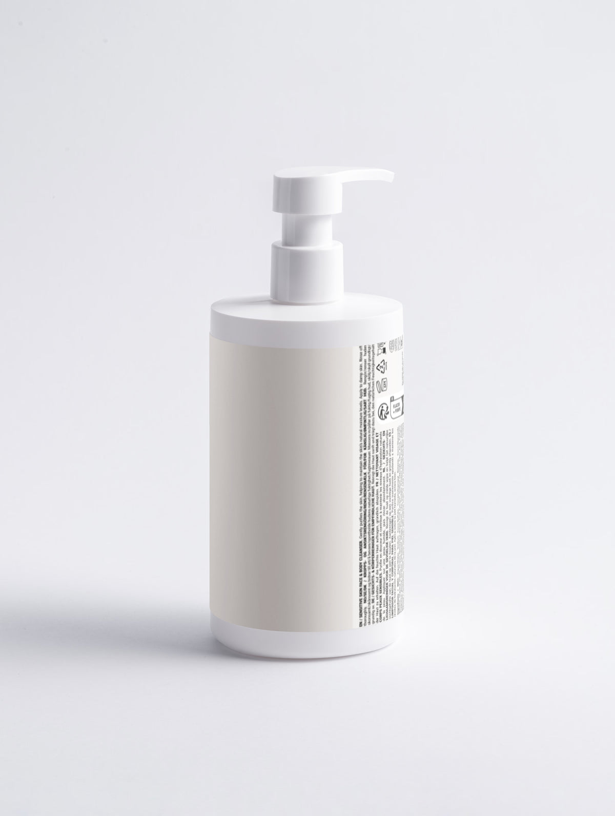 Minimalist packaging of the Novapuro face and body wash featuring natural linden and jasmine extracts.