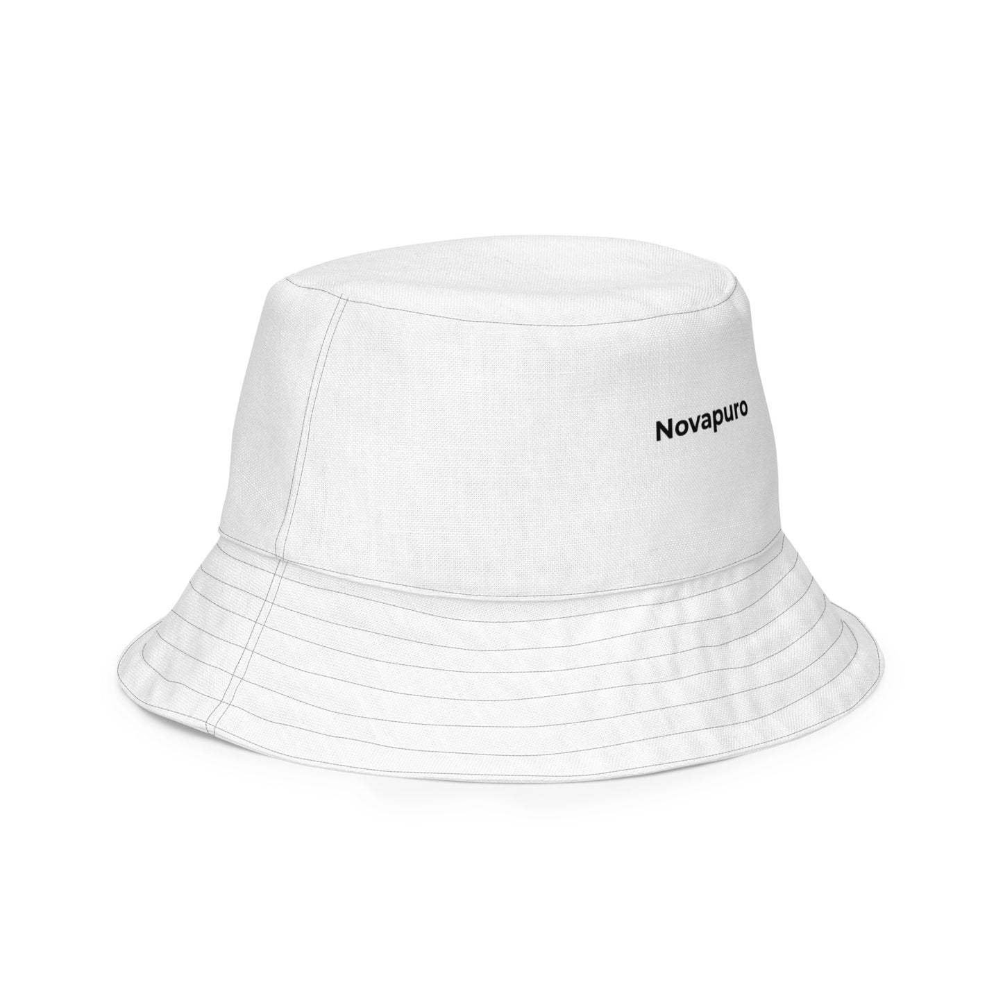 Versatile minimalist reversible bucket hat showcasing a clean Nordic aesthetic and abstract Spring Ice pattern, designed for sustainable streetwear by Novapuro