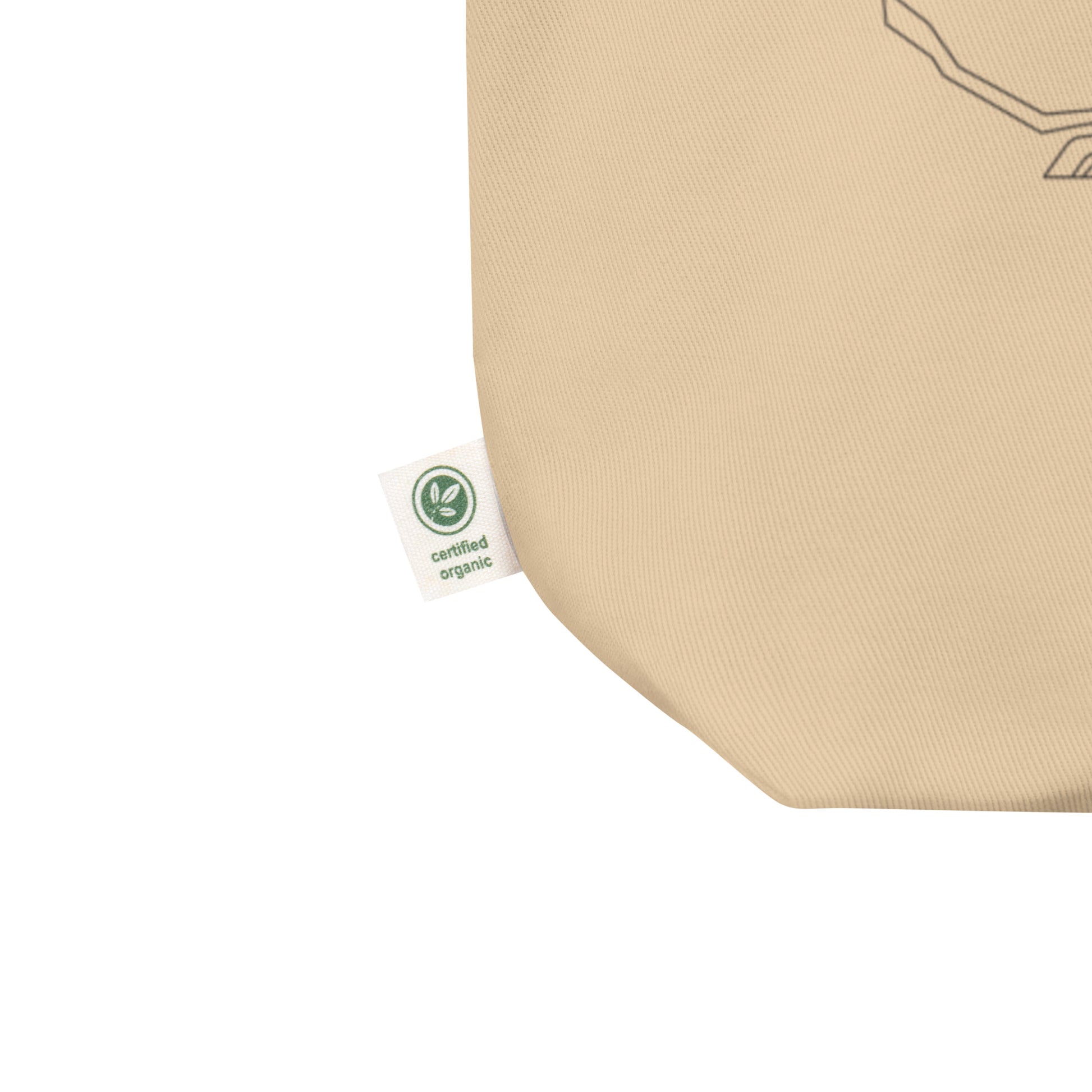 Close-up of the eco-friendly organic cotton fabric and stitching on the Novapuro "Spring Ice" everyday tote bag