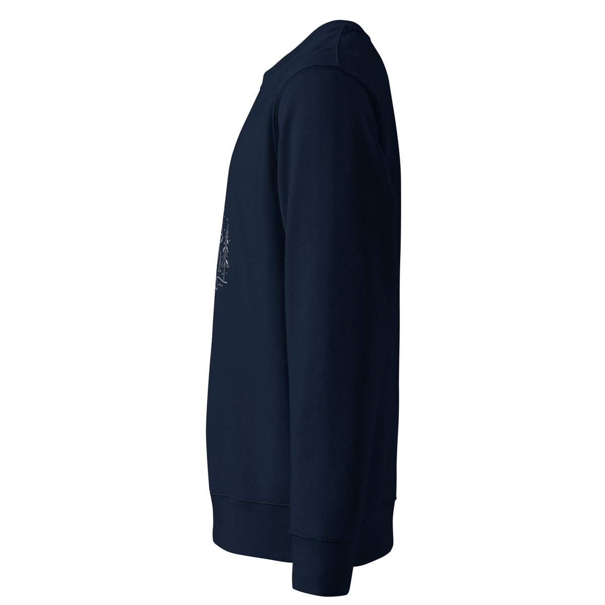 Back view of the solid dark navy blue sustainable organic sweatshirt by Novapuro.