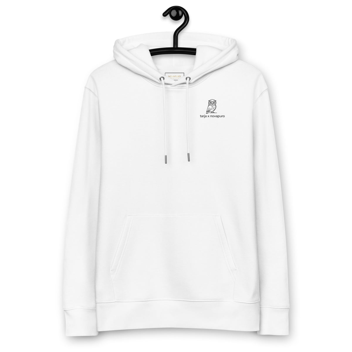 Flat lay view of the comfortable and eco-friendly organic cotton hoodie, highlighting the sustainable Nordic design and premium material.