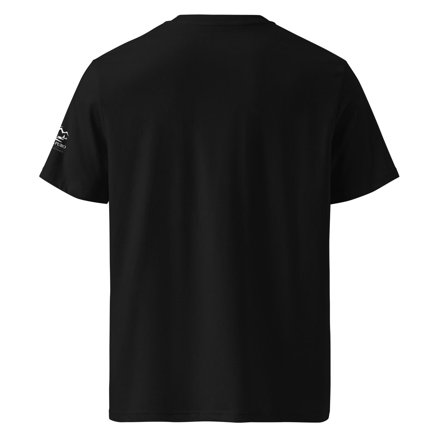 Back view of the black minimalist Novapuro organic cotton eco t-shirt.