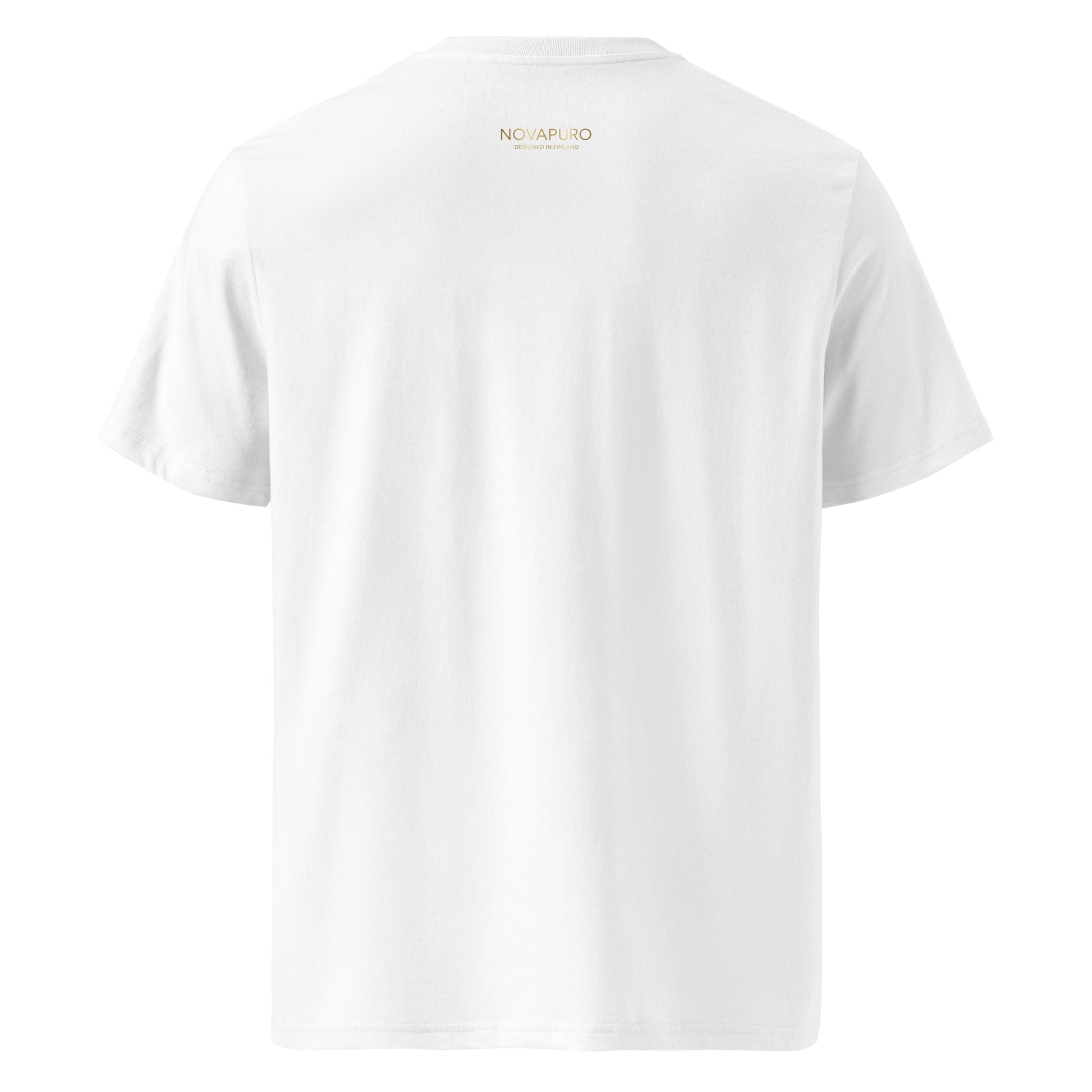 Back view of the premium unisex organic cotton graphic tee, designed for durable and comfortable sustainable fashion.